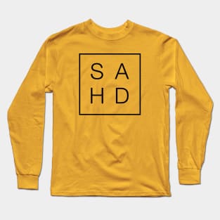 Stay-At-Home Dad (Square), Black Text Long Sleeve T-Shirt